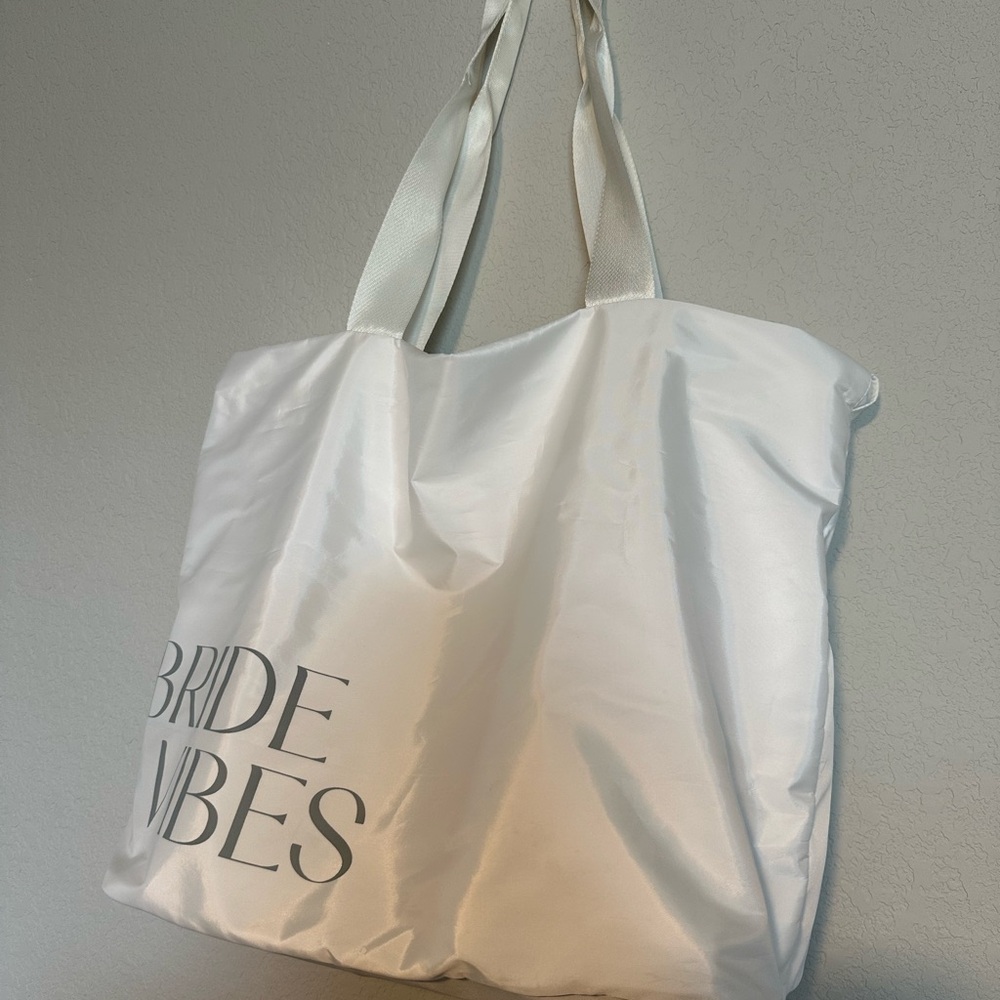 Bride Vibes White Tote Bag